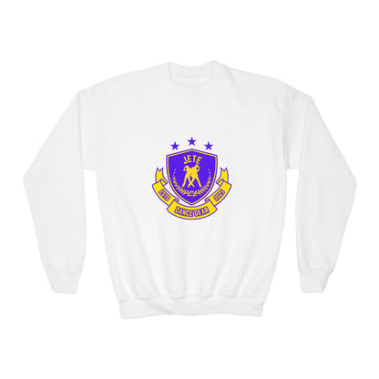 "Jeté Dance Gear" – Collegiate Style Youth Crewneck Sweatshirt | Bold Kids Dance Team Pullover