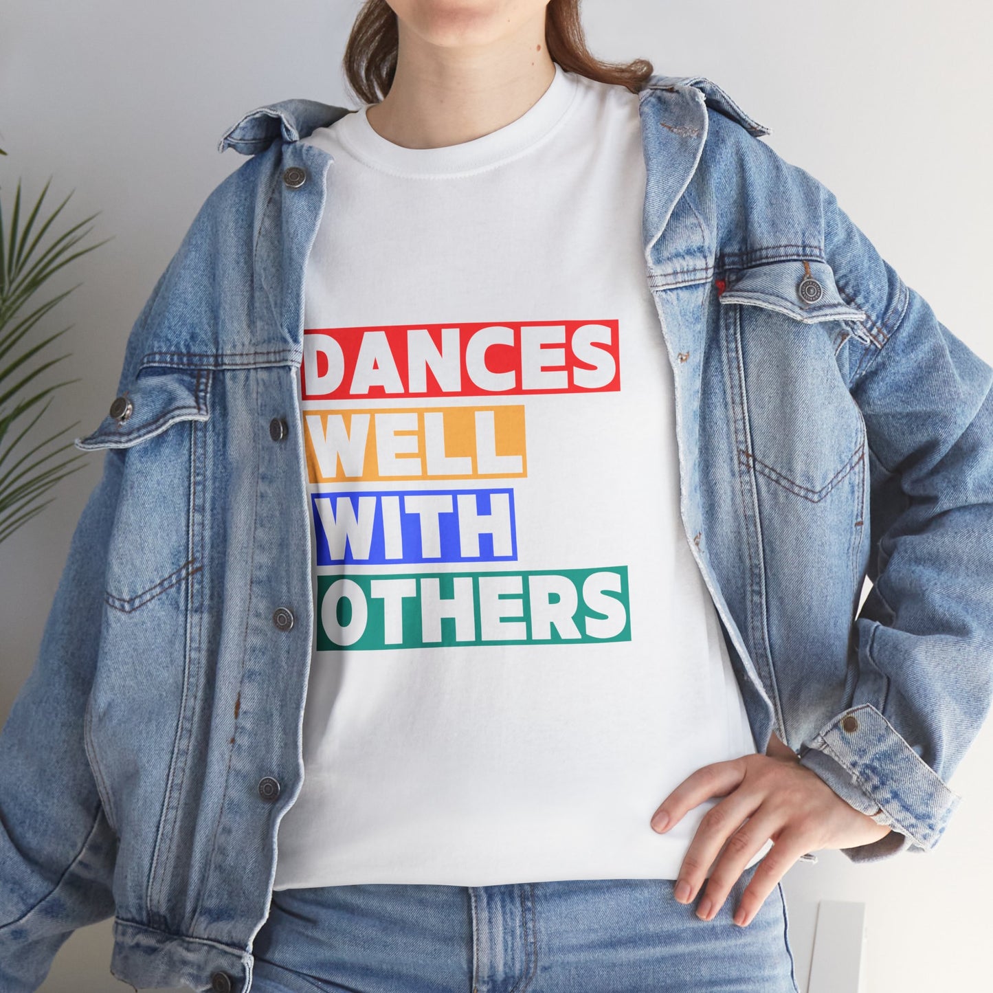 "Dances Well With Others" Unisex Heavy Cotton T-Shirt – Dance-Inspired Graphic Tee for Adults & Kids