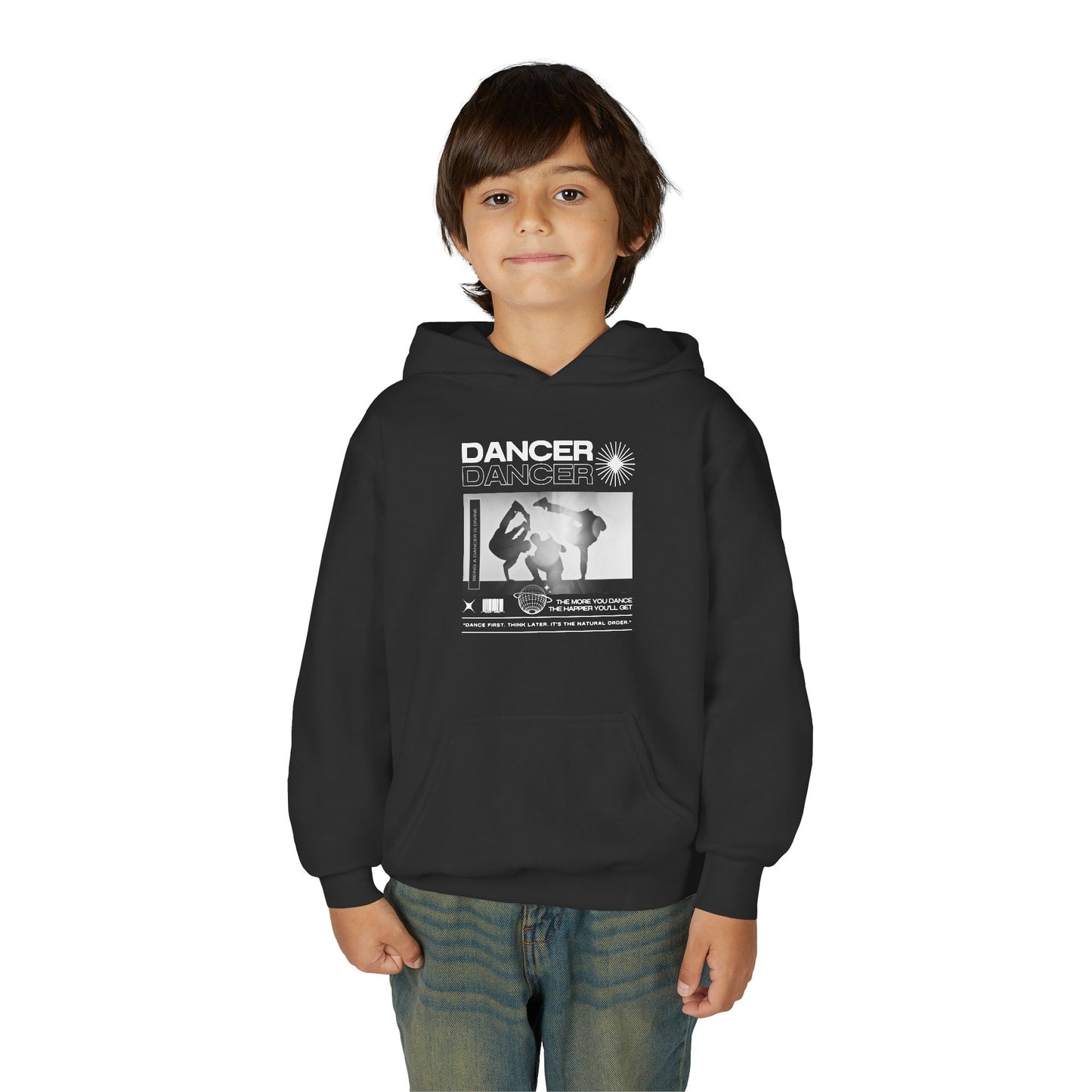 “Dancer” Breakdancer Streetwear Graphic | Unisex Youth Hoodie – Hip-Hop Dance Hoodie for Kids & Young Performers