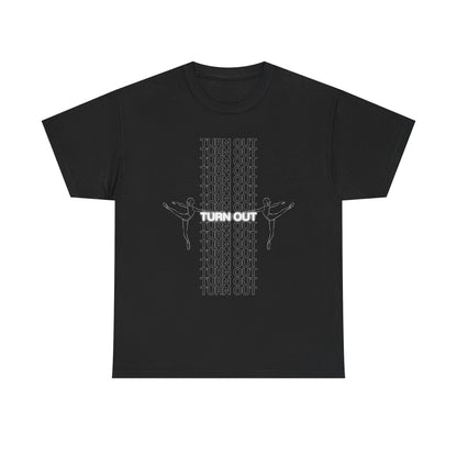 "Turn Out" Ballerina Graphic Unisex Heavy Cotton Tee – Ballet Dance T-Shirt for Dancers & Dance Enthusiasts