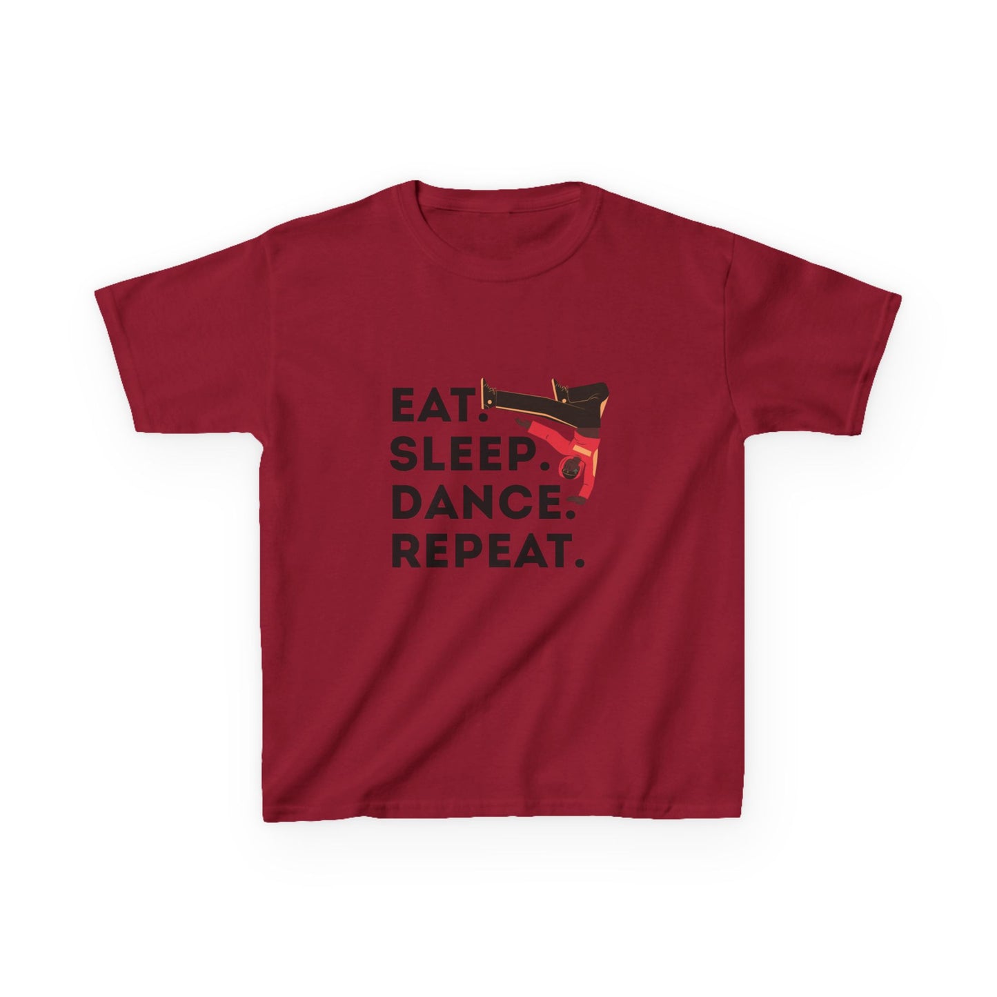 "Eat Sleep Dance Repeat" Youth Short Sleeve Tee – Bold B-Boy Graphic Hip-Hop Dance Shirt for Kids and Young Performers