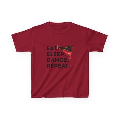 "Eat Sleep Dance Repeat" Youth Short Sleeve Tee – Bold B-Boy Graphic Hip-Hop Dance Shirt for Kids and Young Performers