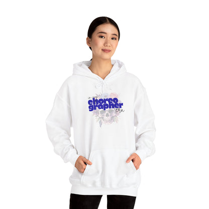 "In My Choreographer Era" Hoodie – Unisex Heavy Blend™ Hooded Sweatshirt with Floral Skull Graphic for Dance Creatives