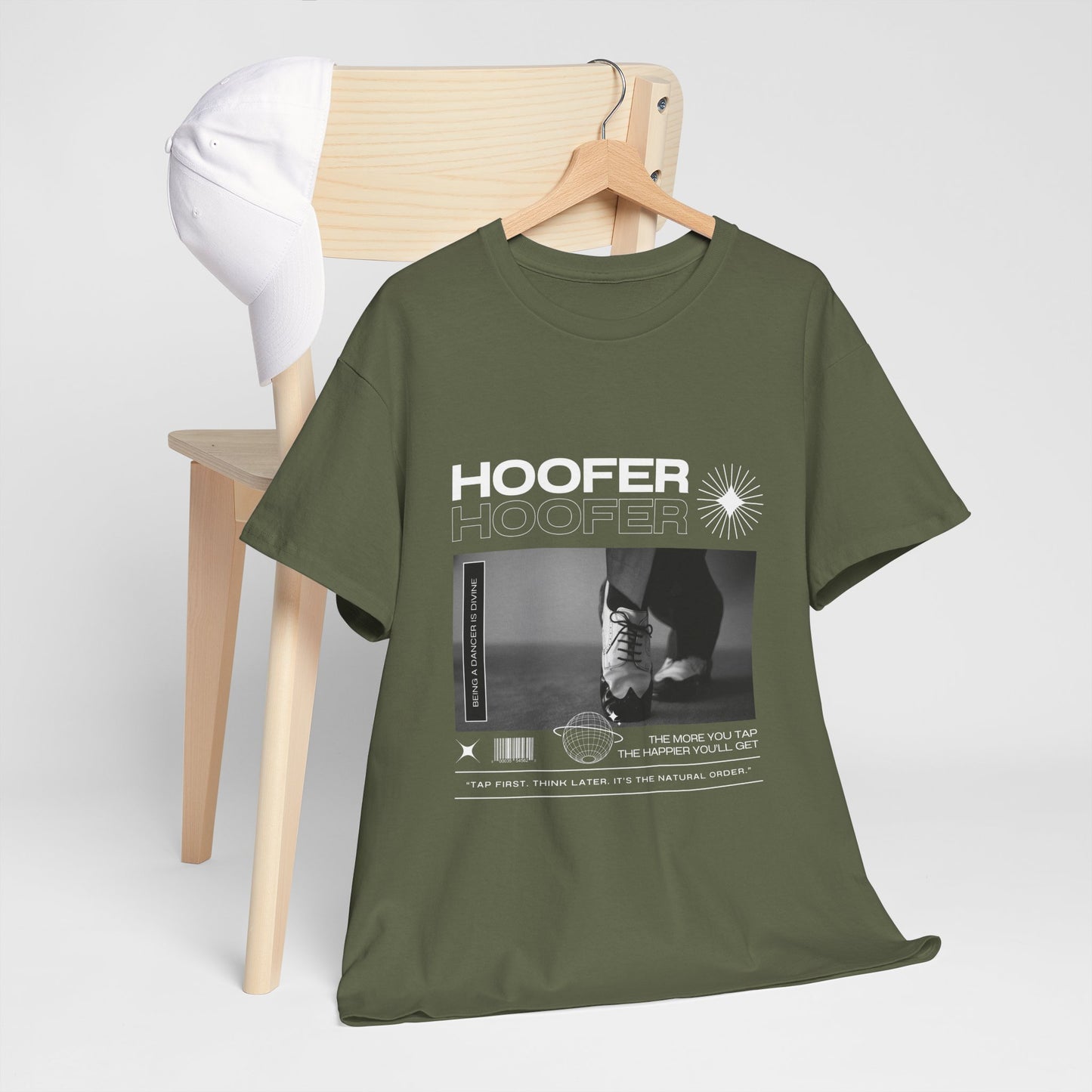 “Hoofer" Tap Dance Unisex Heavy Cotton Tee – Streetwear-Inspired Tap Shoes Graphic T-Shirt for Dancers