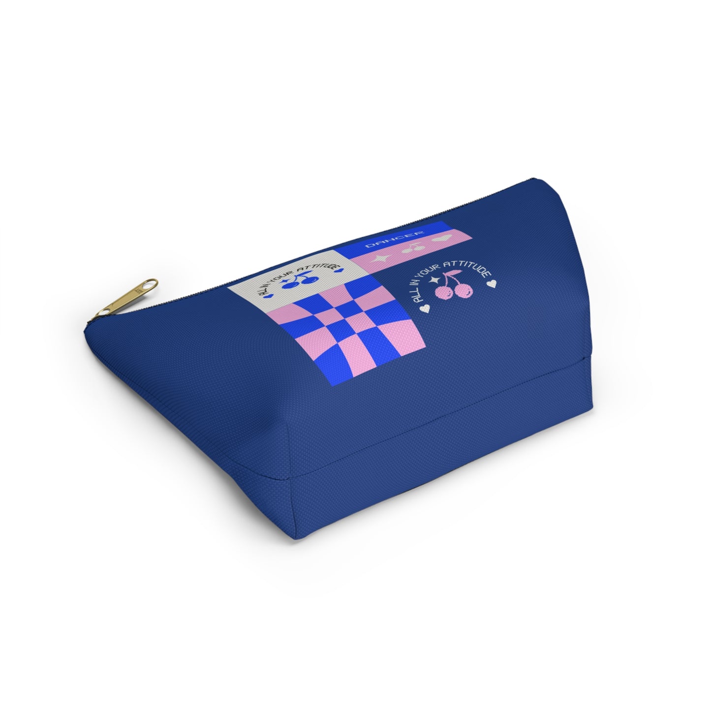"Dancer - All in Your Attitude" Makeup Bag – Cute Retro Dance Graphic – Inspirational Dance-Themed Zipper Pouch for Cosmetics, Accessories & Gifts