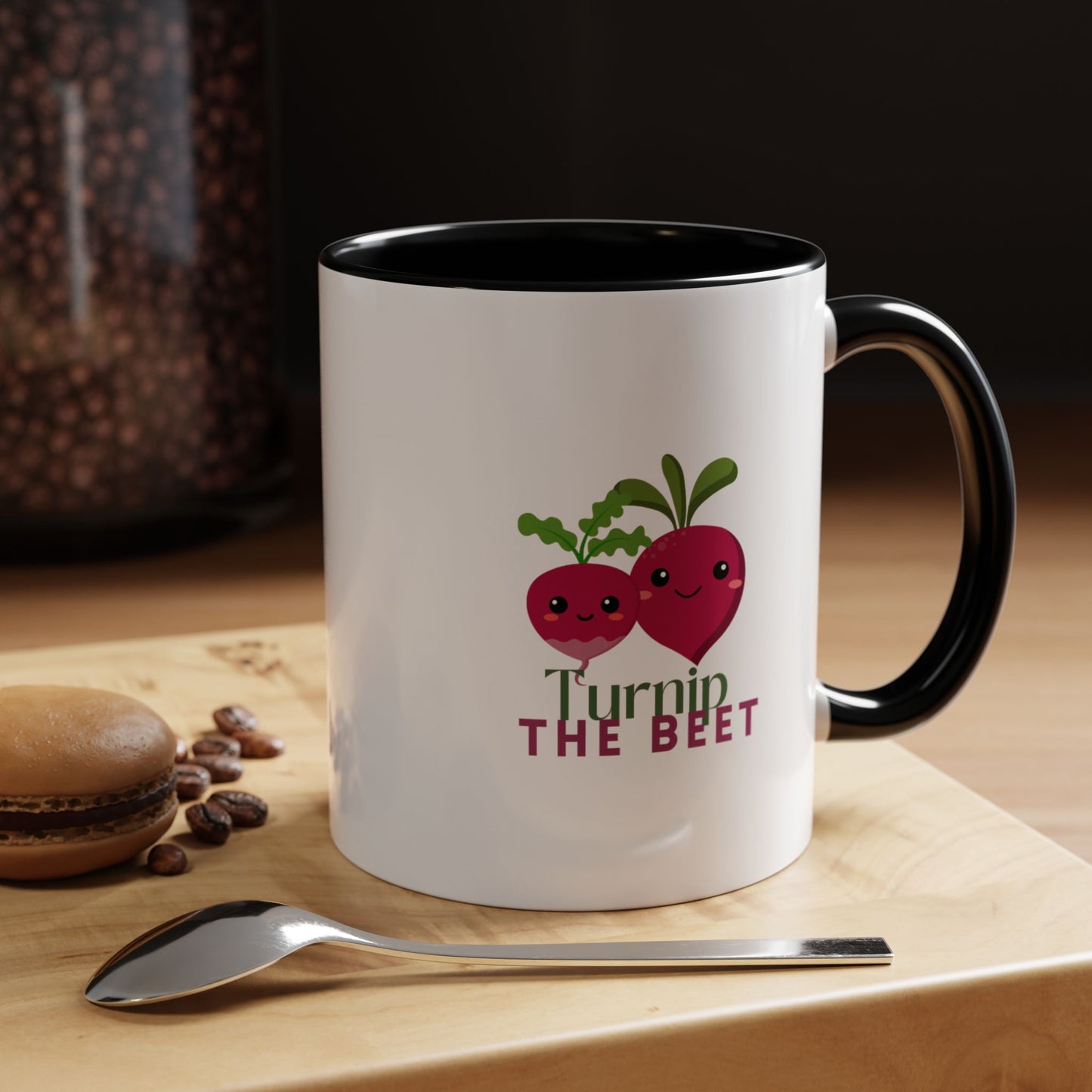 "Turnip the Beet" Accent Coffee Mug – Funny Dance Pun Ceramic Mug for Dancers and Music Lovers