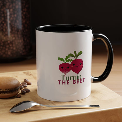 "Turnip the Beet" Accent Coffee Mug – Funny Dance Pun Ceramic Mug for Dancers and Music Lovers