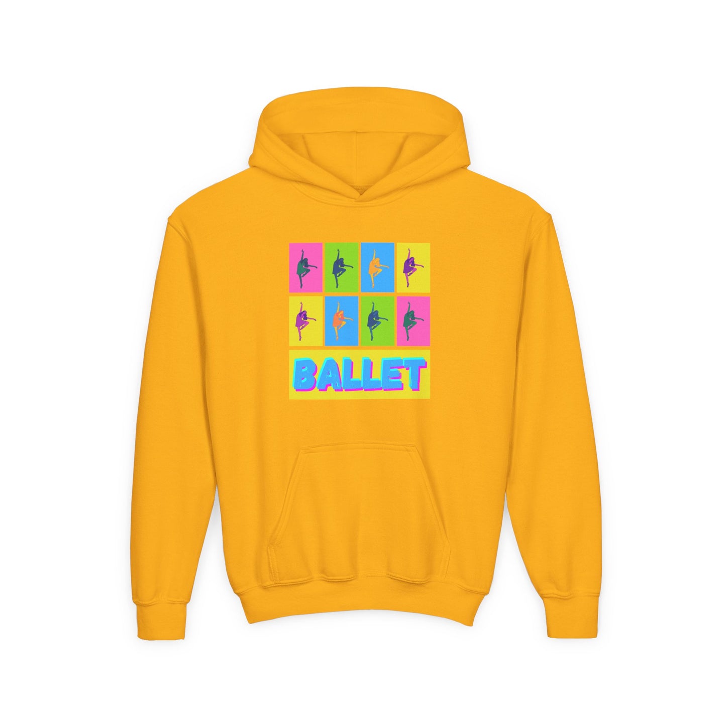 “Ballet” Pop Art Inspired Design with Ballet Dancer Graphics | Streetwear Ballet Hoodie for Kids & Young Dance Enthusiasts | Unisex Youth Hoodie