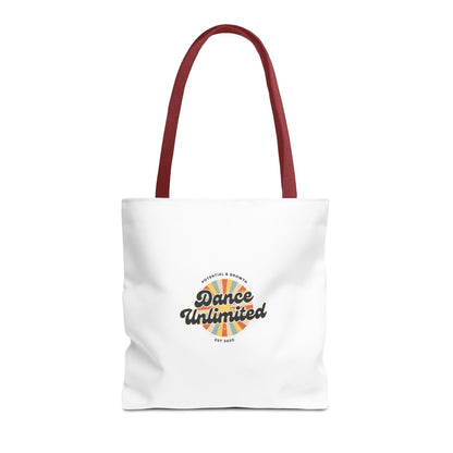 "Dance Unlimited, Potential & Growth" Canvas Tote Bag – Retro Graphic Dance Bag | Stylish Reusable Dance Tote for Dancers & Dance Moms