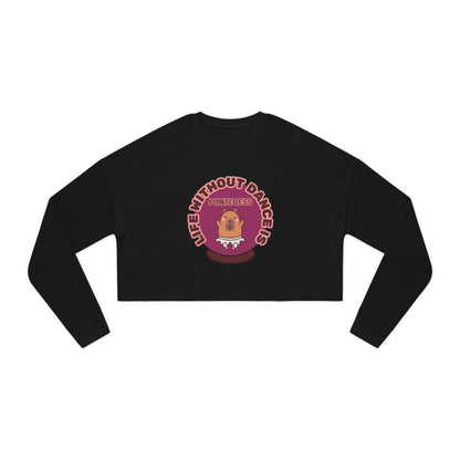 "Life Without Dance is Pointeless" Women's Cropped Dance Sweatshirt – Cute Capybara Graphic | Funny Ballet Dancer Gift