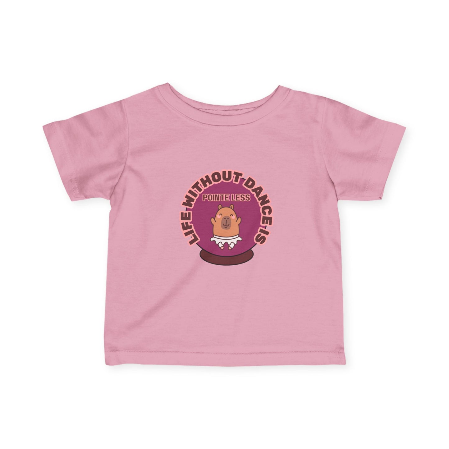 "Life Without Dance is Pointeless" Infant Fine Jersey Tee – Cute Dancing Capybara Baby Dance T-Shirt for Animal-Loving Tiny Movers