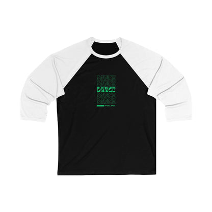 "Dancer – Full Out" Unisex 3/4 Sleeve Baseball Tee – Bold Text-Based Graphic Dance Shirt for Performers and Rehearsals