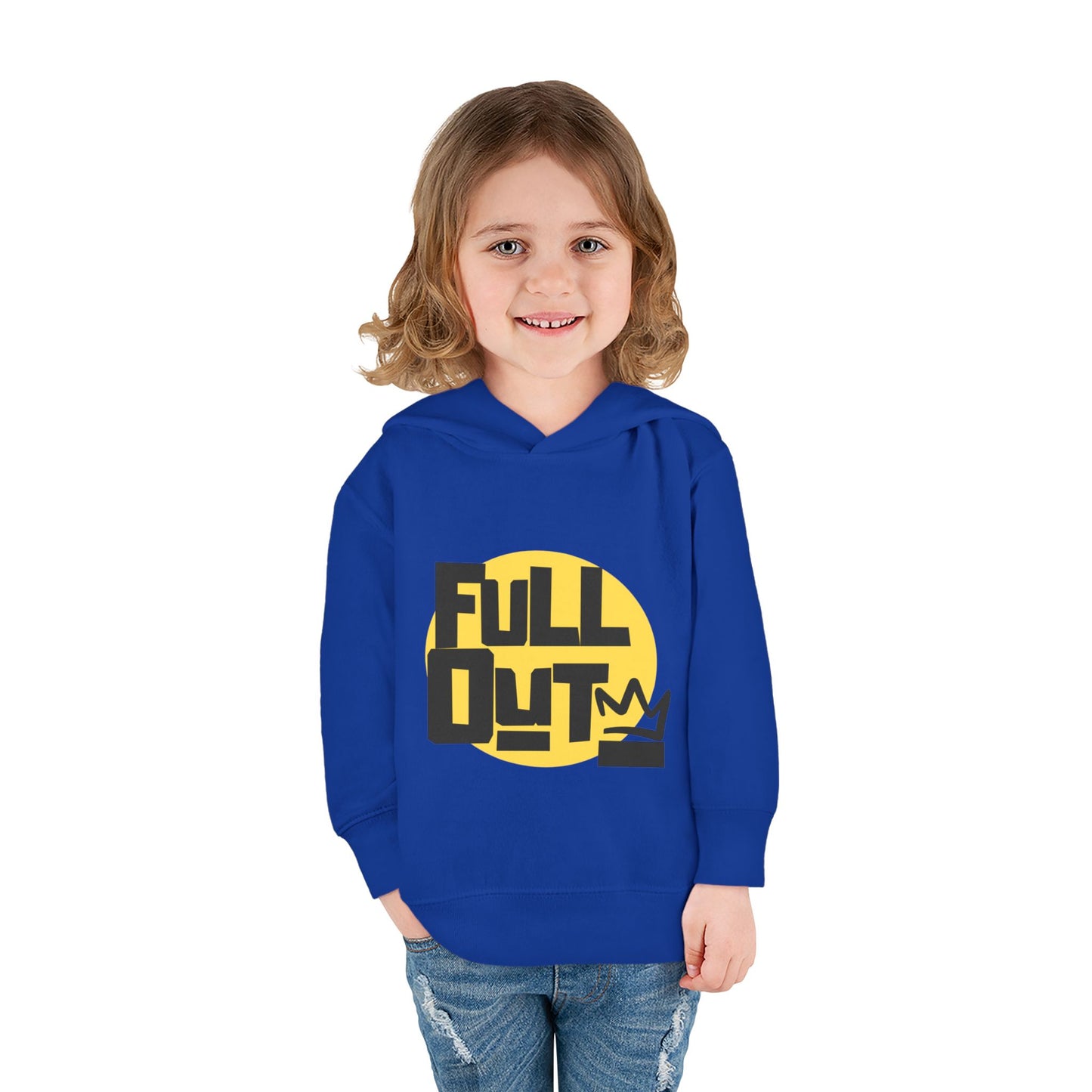 "Full Out" Toddler Pullover Hoodie – Bold Streetwear-Inspired Dance Graphic Fleece Sweatshirt for Kids