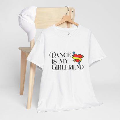 I Love Dance Unisex Heavy Cotton Tee – Hand-Drawn Heart & Note Graphic Dance Lover T-Shirt
