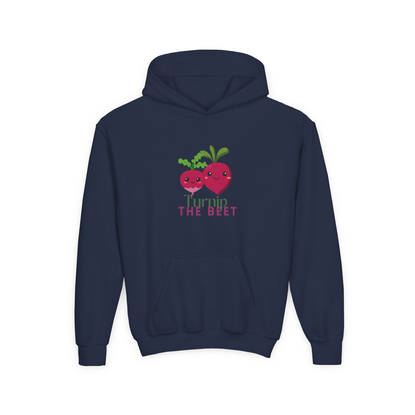 "Turnip the Beet" Youth Hooded Sweatshirt – Cute Vegetable Dance Pun Graphic Hoodie for Kids and Teens