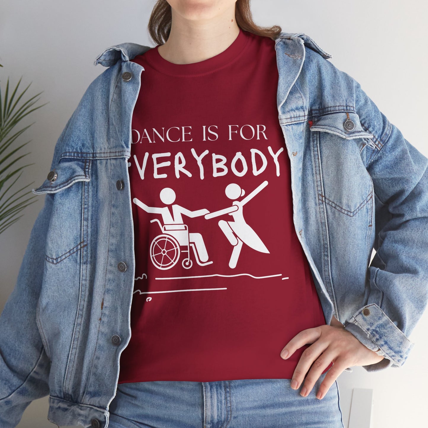 “Dance Is for Everybody” Inclusive Dance T-Shirt – Unisex Heavy Cotton Tee with Optional Back Personalization (Name or Studio)