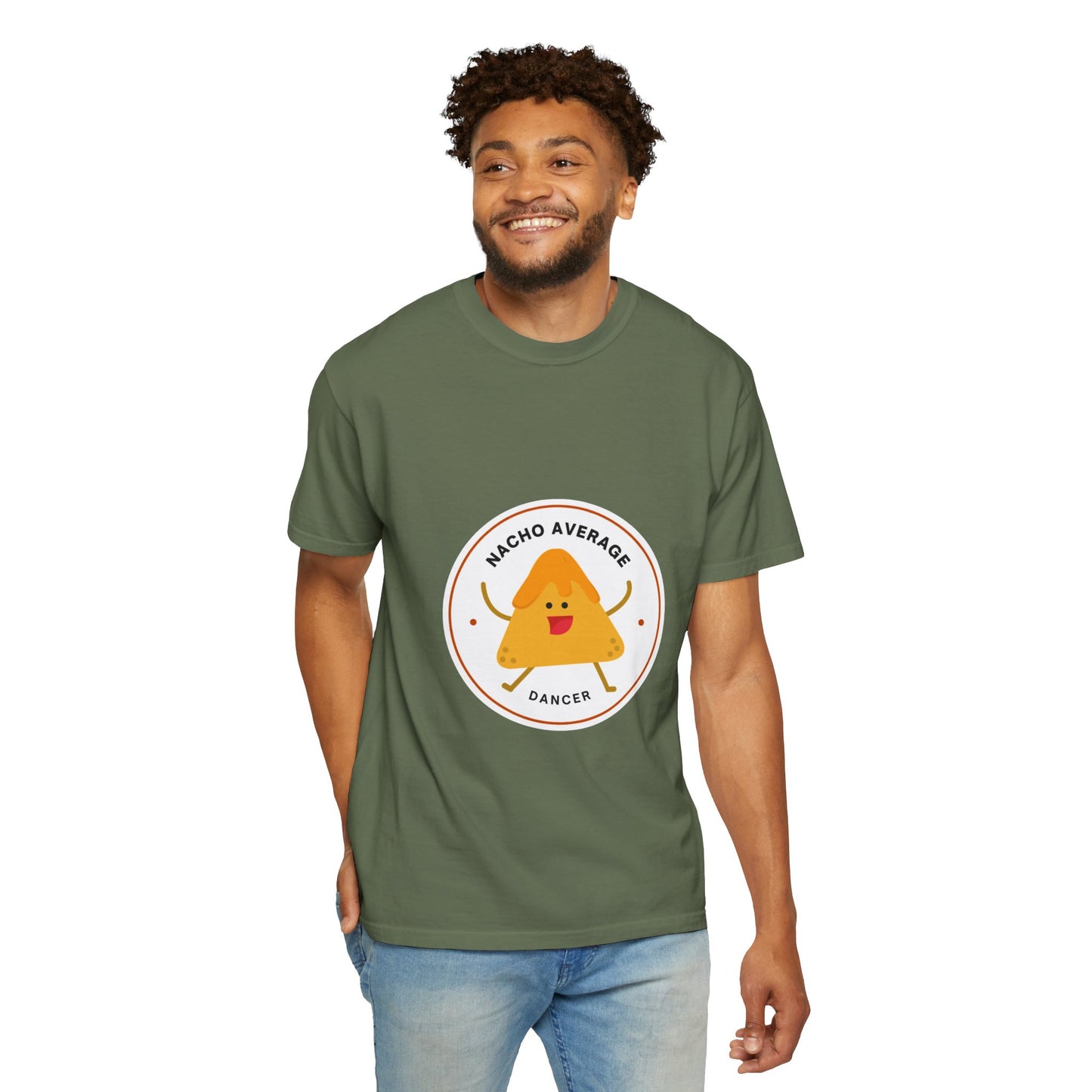 "Nacho Average Dancer" T-Shirt – Funny Dance Pun Unisex Garment-Dyed Tee with Cute Nacho Graphic 🌮💃