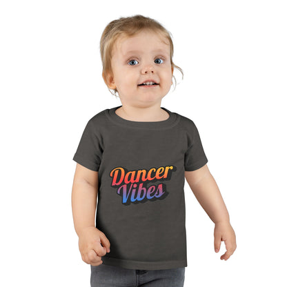 "Dancer Vibes" Toddler Dance T-Shirt – Colorful Text Graphic Short Sleeve Tee for Kids