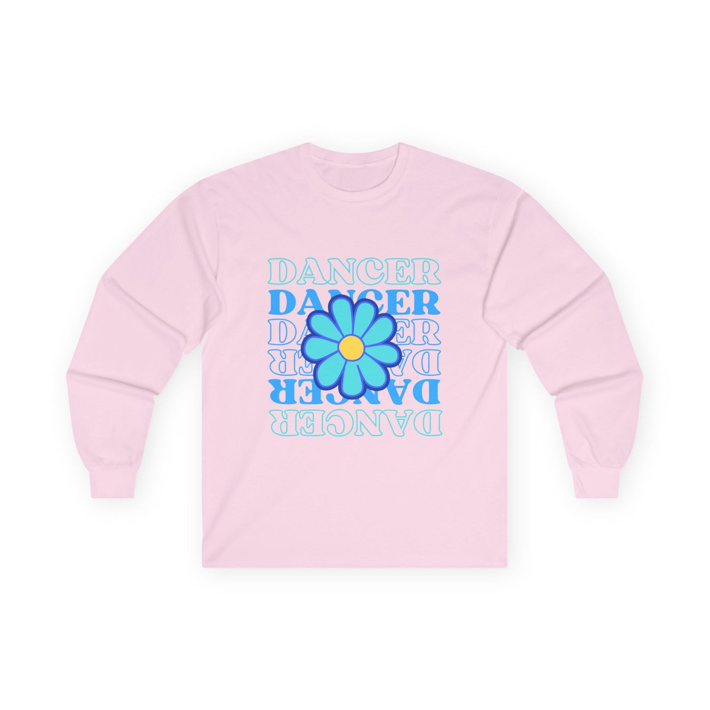 "Dancer" Unisex Long Sleeve Tee – Elegant Floral Text Graphic Dance Shirt for Performers, Instructors & Studio Style