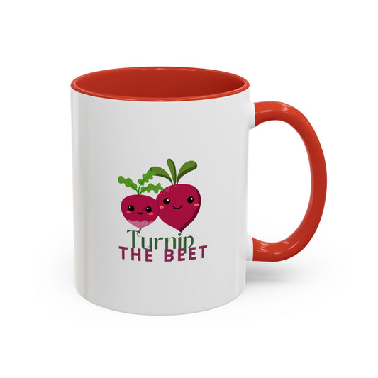"Turnip the Beet" Accent Coffee Mug – Funny Dance Pun Ceramic Mug for Dancers and Music Lovers