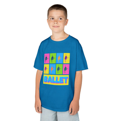 "Ballet" Youth Short Sleeve T-Shirt – Pop Art Inspired Design with Ballet Dancer Graphics – Dance Apparel for Kids