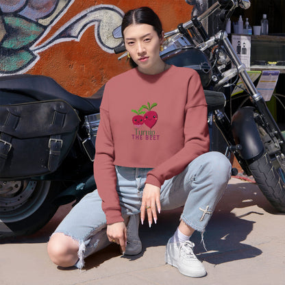 "Turnip the Beet" Women’s Cropped Dance Sweatshirt – Cute Veggie Graphic | Funny Dance Pun Apparel for Dancers & Music Lovers