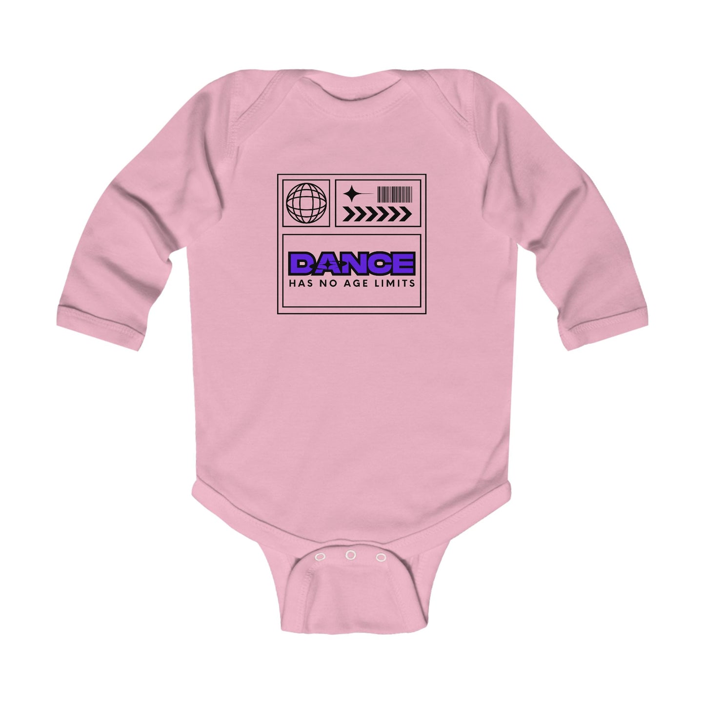 "Dance Has No Age Limits" Streetwear Dance Graphic – Infant Long Sleeve Bodysuit