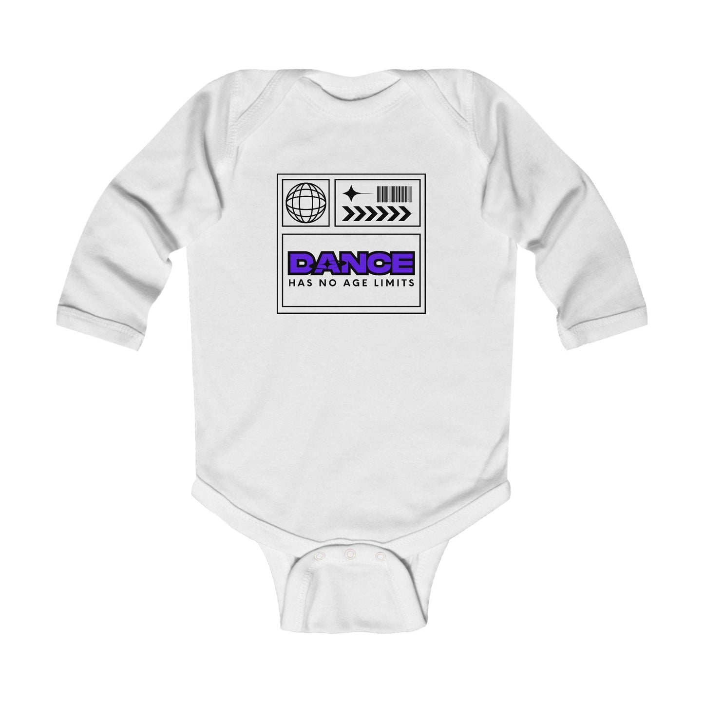 "Dance Has No Age Limits" Streetwear Dance Graphic – Infant Long Sleeve Bodysuit