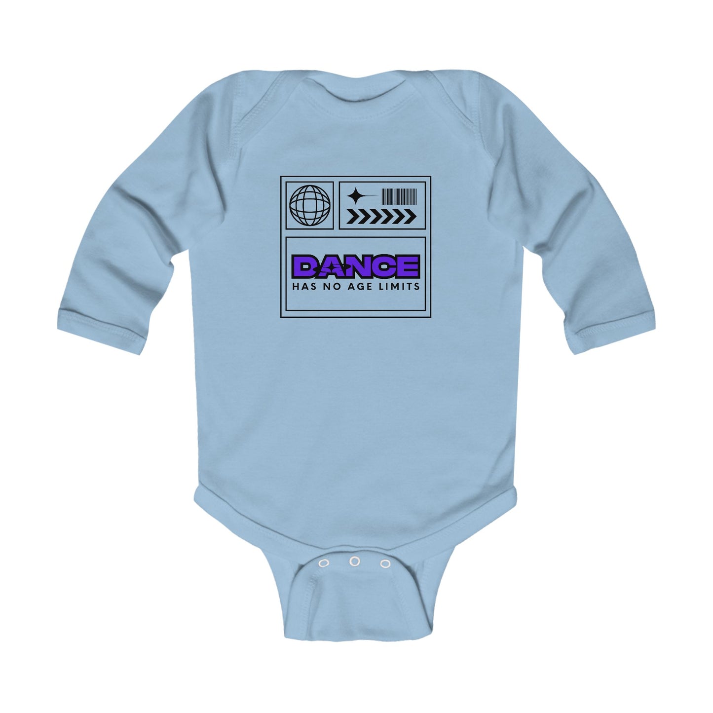 "Dance Has No Age Limits" Streetwear Dance Graphic – Infant Long Sleeve Bodysuit