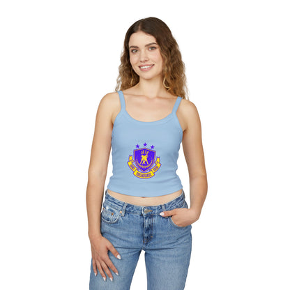 "Jeté Dance Gear" Women’s Spaghetti Strap Tank Top – Collegiate-Inspired Dancer Graphic | Stylish Studio Apparel for Dancers & Performers