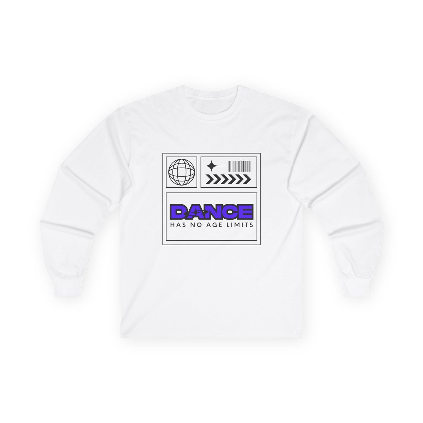 "Dance Has No Age Limits" Unisex Heavy Cotton Long Sleeve T-Shirt – Graphic Tee for Dancers of All Ages