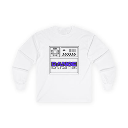 "Dance Has No Age Limits" Unisex Heavy Cotton Long Sleeve T-Shirt – Graphic Tee for Dancers of All Ages
