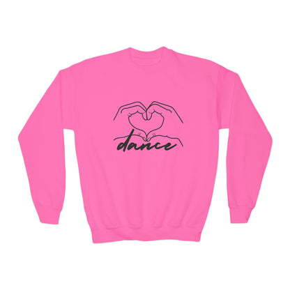"Dance" Heart Hands Youth Crewneck Sweatshirt – Heart Hands Graphic Dance Lover Pullover