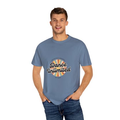 "Dance Unlimited, Potential & Growth" Unisex Garment-Dyed T-Shirt – Retro-Inspired Dance Motivation Graphic Tee – Inspirational Shirt for Dancers"