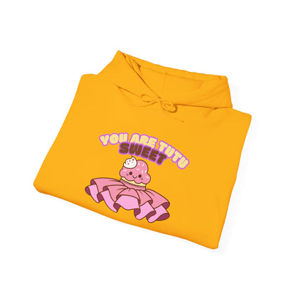 "You Are Tutu Sweet" Unisex Heavy Blend Hooded Sweatshirt – Kawaii Cupcake in Tutu Dance Graphic Hoodie for Adults and Teens
