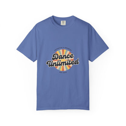 "Dance Unlimited, Potential & Growth" Unisex Garment-Dyed T-Shirt – Retro-Inspired Dance Motivation Graphic Tee – Inspirational Shirt for Dancers"