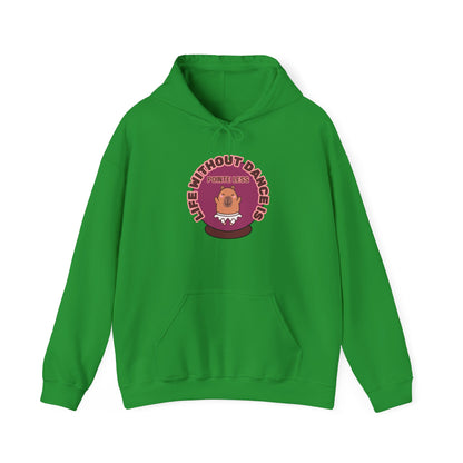 “Life Without Dance is Pointeless" Unisex Heavy Blend Hooded Sweatshirt – Cute Capybara Graphic Hoodie for Adults and Teens
