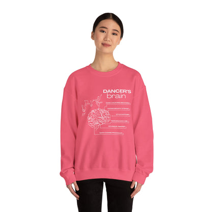 “Dancer’s Brain” Funny Dance Anatomy Sweatshirt – Unisex Heavy Blend Crewneck with Optional Name or Studio Personalization