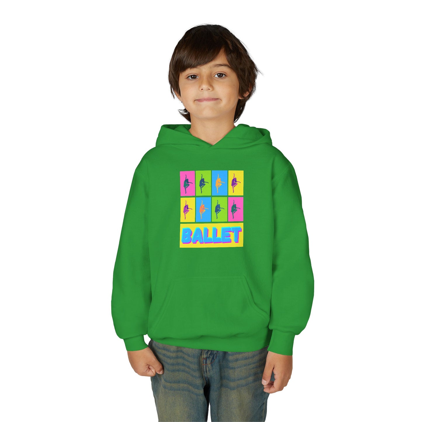 “Ballet” Pop Art Inspired Design with Ballet Dancer Graphics | Streetwear Ballet Hoodie for Kids & Young Dance Enthusiasts | Unisex Youth Hoodie