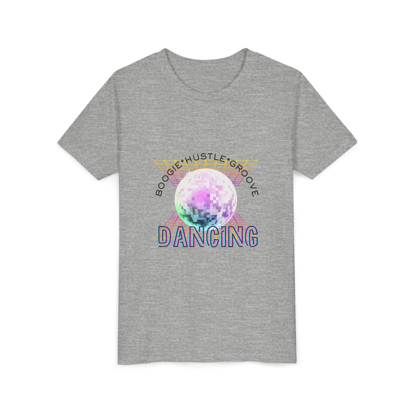 "Boogie, Hustle, Groove - Dancing" Streetwear Dance Graphic – Youth Short Sleeve Tee