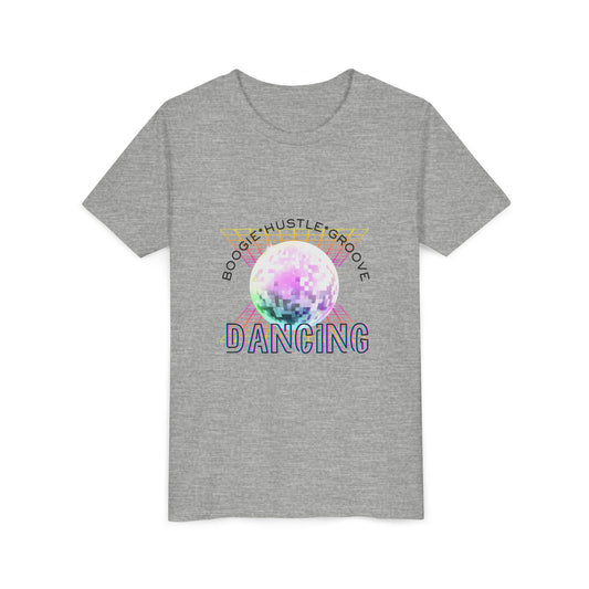 "Boogie, Hustle, Groove - Dancing" Streetwear Dance Graphic – Youth Short Sleeve Tee
