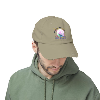 "Boogie, Hustle, Groove - Dancing" Streetwear Embroidered Design – Unisex Distressed Dance Cap