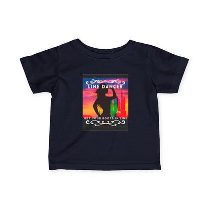 "Line Dancer, Get Your Boots in Line" Western-Inspired Graphic – Infant Fine Jersey Dance Tee