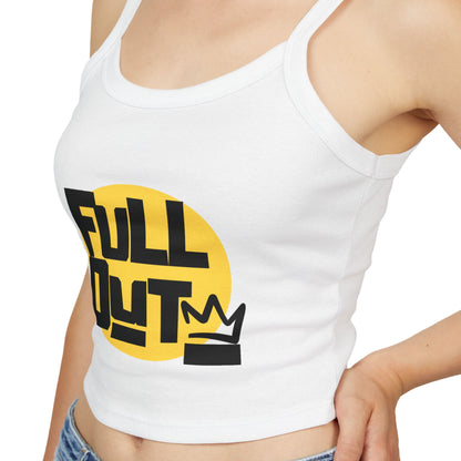 "Full Out" Women’s Spaghetti Strap Tank Top – Bold Streetwear-Inspired Dance Graphic | Trendy Dancewear for Performers, Classes & Everyday Style