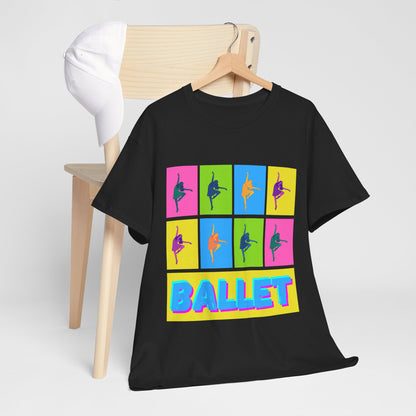 "Ballet" Pop Art Inspired Dance Graphic Unisex Heavy Cotton Tee – Artistic Ballet Dancer T-Shirt for Dance Lovers