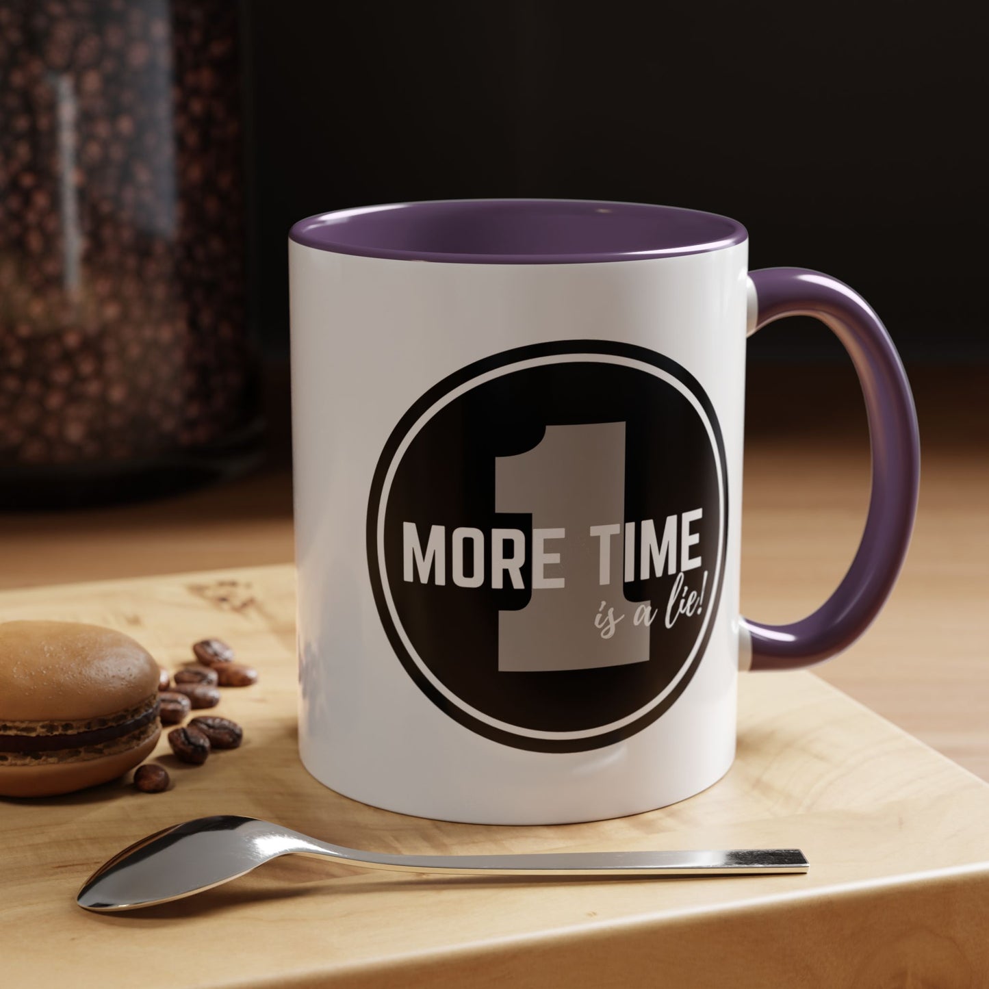 "One More Time is a Lie" Dance Quote Accent Coffee Mug – Bold Emblem Graphic Ceramic Cup