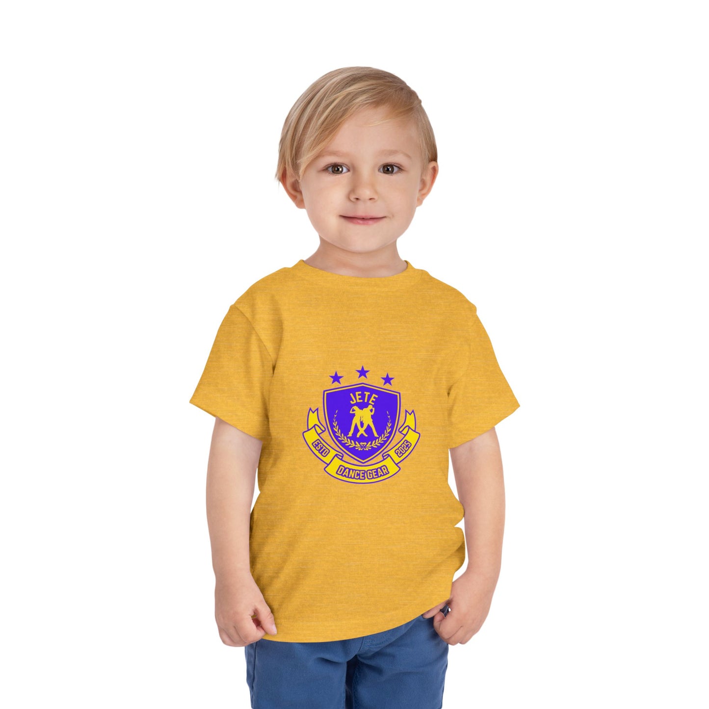 "Jeté Dance Gear" Toddler Dance T-Shirt – Collegiate-Inspired Dancer Graphic Short Sleeve Tee for Kids
