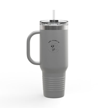 "Line Dancer, Get Your Boots In Line" 40oz Insulated Travel Mug – Cowgirl Dance-Themed Tumbler for Country Western Lovers