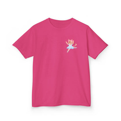 "Every Meow & Then I Dance" – Youth Short Sleeve Tee with Cute Dancing Cat Graphic | Kids’ Dance & Cat Lover T-Shirt