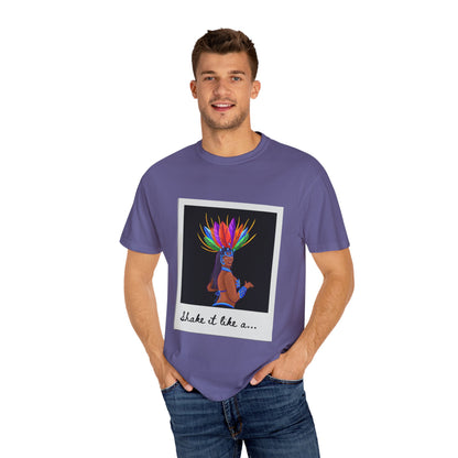 "Shake It Like a Samba Star" Unisex Garment-Dyed Dance T-Shirt – Bold Carnival-Inspired Graphic Tee for Dancers